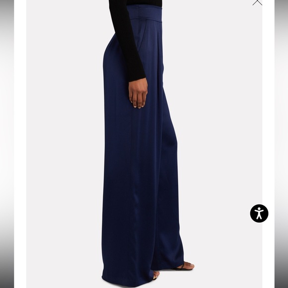 ๐ INTERMIX Navy Siobhan Silk Wide-Leg Pants - Picture 5 of 15